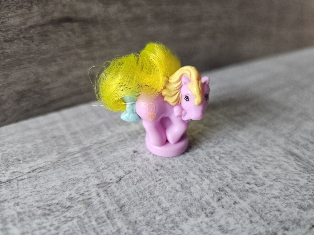 My Little Pony MLP G1 Mini Pony Purple with Yellow Hair and Mirror Cutie Mark